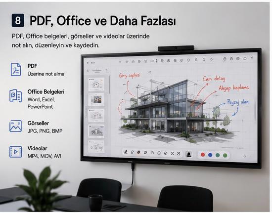 Samsung Flip Pro üzerinde PDF ve Office belgelerini düzenleme